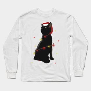 Christmas Lights Cat Long Sleeve T-Shirt